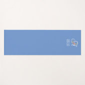 Monogram initiaal waterverf bloem blauw yogamat (Voorkant (horizontaal))