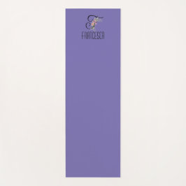 Monogram initiaal waterverf bloem lavendel yogamat