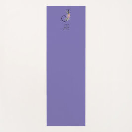 Monogram initiaal waterverf bloem lavendel yogamat
