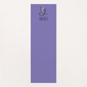 Monogram initiaal waterverf bloem lavendel yogamat (Voorkant)