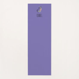 Monogram initiaal waterverf bloem lavendel yogamat