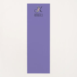 Monogram initiaal waterverf bloem lavendel yogamat
