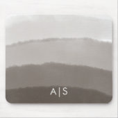 Monogram Initiaal Waterverf Davy Gray Ombre Muismat (Voorkant)
