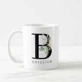 Monogram Initiaal Waterverf groen Koffiemok (Links)