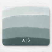 Monogram Initiaal Waterverf Limed Spruce Ombre Muismat (Voorkant)