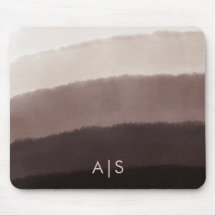 Monogram Initiaal Waterverf Notenbruin Ombre