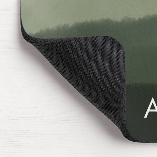 Monogram Initiaal Waterverf Oerwoud Groen Ombre Muismat (Hoek)