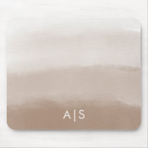 Monogram Initiaal Waterverf Paddenstoel Bruin Ombr
