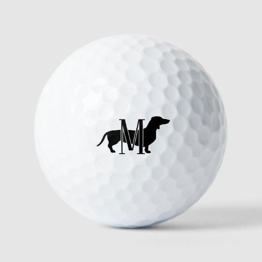Monogram Initiaal Weense Hond Silhouet Golfballen (Voorkant)