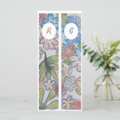 Monogram Initiaal Whimsical Floral Twee Bladwijzer (Staand voorkant)