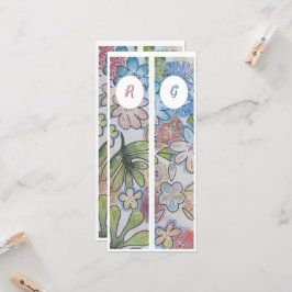 Monogram Initiaal Whimsical Floral Twee Bladwijzer