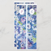 Monogram Initiaal Whimsical Flowers Twee Bladwijze (Voorkant / Achterkant)