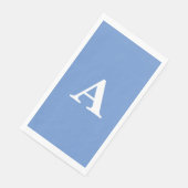 Monogram Initiaal White Custom Name Cornflower Blu Servet (Hoek)