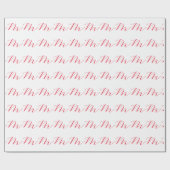 Monogram Initiaal Wit Rood Unieke Minimalist Cadeaupapier (Vlak)
