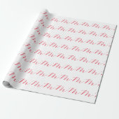 Monogram Initiaal Wit Rood Unieke Minimalist Cadeaupapier (Uitgerold)
