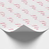 Monogram Initiaal Wit Rood Unieke Minimalist Cadeaupapier (Hoek)