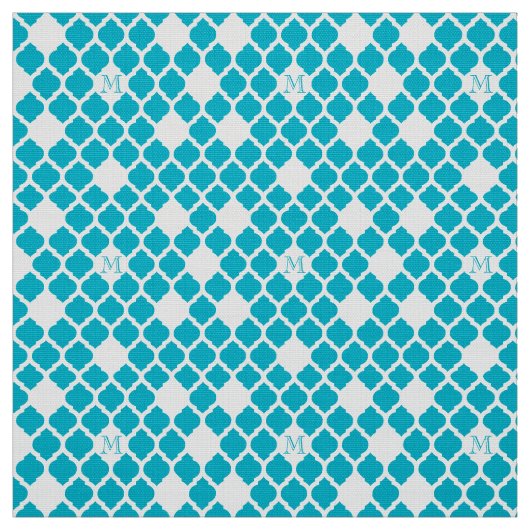 Monogram initiaal witte trellis patroonstof stof (Swatch)