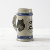 Monogram Initiaal Wolf Beer Stein Gift Mok (Voorkant links)
