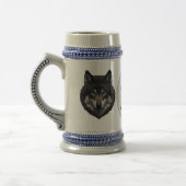 Monogram Initiaal Wolf Beer Stein Gift Mok (Links)