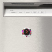 Monogram Initiaal X Regenboog Magneet (Insitu (Vaatwasser))
