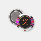 Monogram Initiaal X Regenboog Magneet (Voorkant / Achterkant)