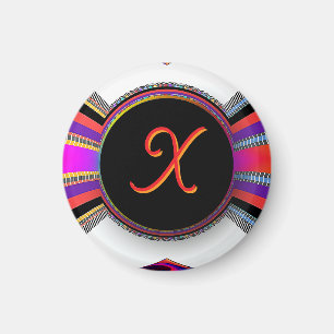 Monogram Initiaal X Regenboog Magneet