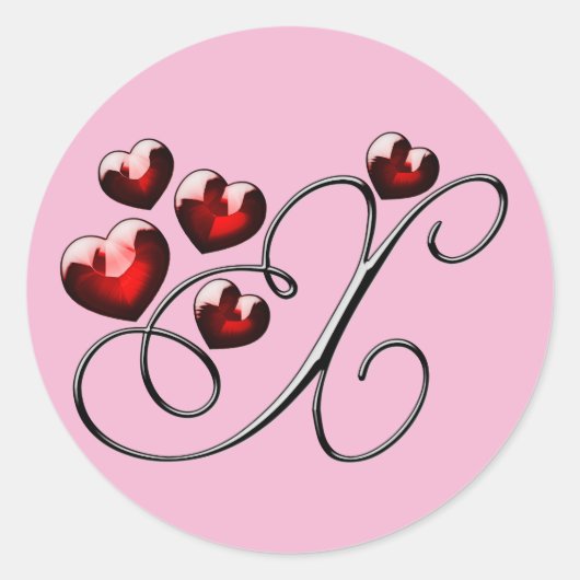 monogram initiaal X sticker (Voorkant)