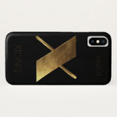 Monogram Initiaal x zwart goud Case-Mate iPhone Case (Achterkant (horizontaal))