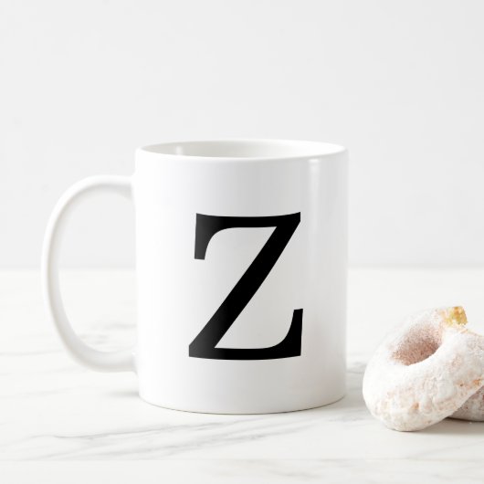 Monogram Initiaal Z Klassieke Mok, 11 oz Koffiemok (Met donut)