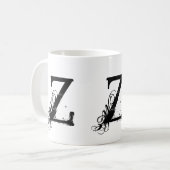 Monogram Initiaal Z zwarte & witte koffie Mok (Voorkant links)