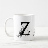 Monogram Initiaal Z zwarte & witte koffie Mok (Links)