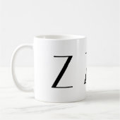 Monogram Initiaal Z zwarte & witte, moderne koffie Koffiemok (Links)