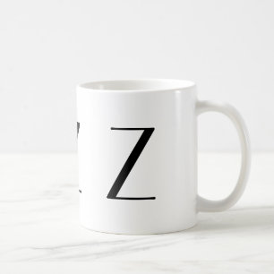Monogram Initiaal Z zwarte & witte, moderne koffie Koffiemok