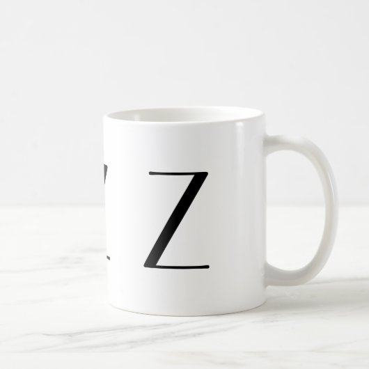 Monogram Initiaal Z zwarte & witte, moderne koffie Koffiemok (Rechts)