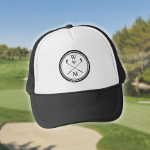 Monogram Initiaal Zwart en Wit Golf