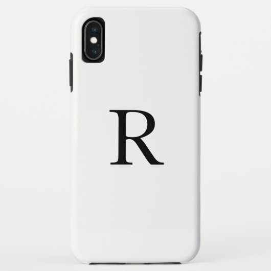 Monogram Initiaal zwart en witte, stevige kleuren Case-Mate iPhone Case (Achterkant)