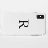 Monogram Initiaal zwart en witte, stevige kleuren Case-Mate iPhone Case (Achterkant (horizontaal))