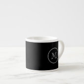 Monogram Initiaal zwart hoog gekleurd Espresso Kop (Voorkant rechts)
