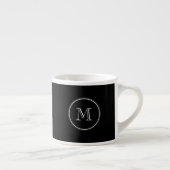 Monogram Initiaal zwart hoog gekleurd Espresso Kop (Rechts)