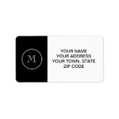 Monogram Initiaal zwart hoog gekleurd Etiket (Voorkant)