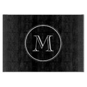Monogram Initiaal zwart hoog gekleurd Snijplank (Voorkant)