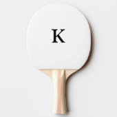 Monogram Initiaal Zwart Wit Bruiloft Geschenk Tafeltennisbatje (Achterkant)