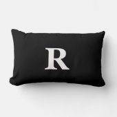 Monogram Initiaal Zwart Wit Eenvoudig Elegant Cade Kussen (Voorkant)