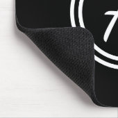 Monogram Initiaal zwart-wit eenvoudig Muismat (Hoek)