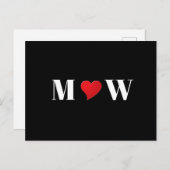 Monogram initiaal zwart-wit feestdagenkaart (Voorkant / Achterkant)