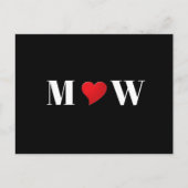 Monogram initiaal zwart-wit feestdagenkaart (Voorkant)