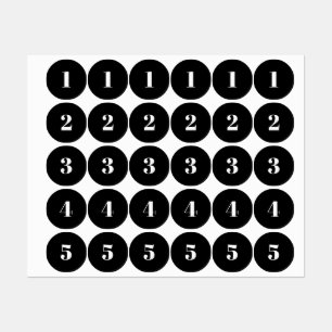 Monogram initiaal/zwart-wit getal aanpassen labels