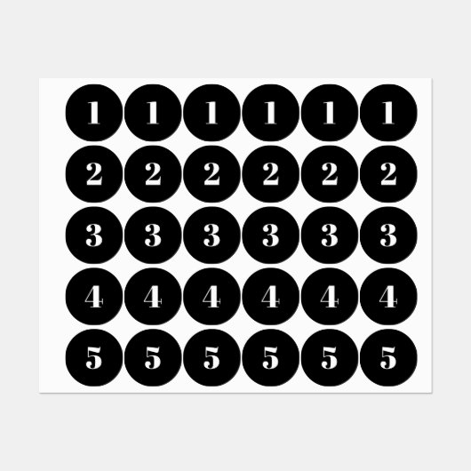 Monogram initiaal/zwart-wit getal aanpassen labels (Vel)