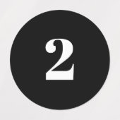 Monogram initiaal/zwart-wit getal aanpassen labels (Design 2)