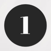 Monogram initiaal/zwart-wit getal aanpassen labels (Design 1)